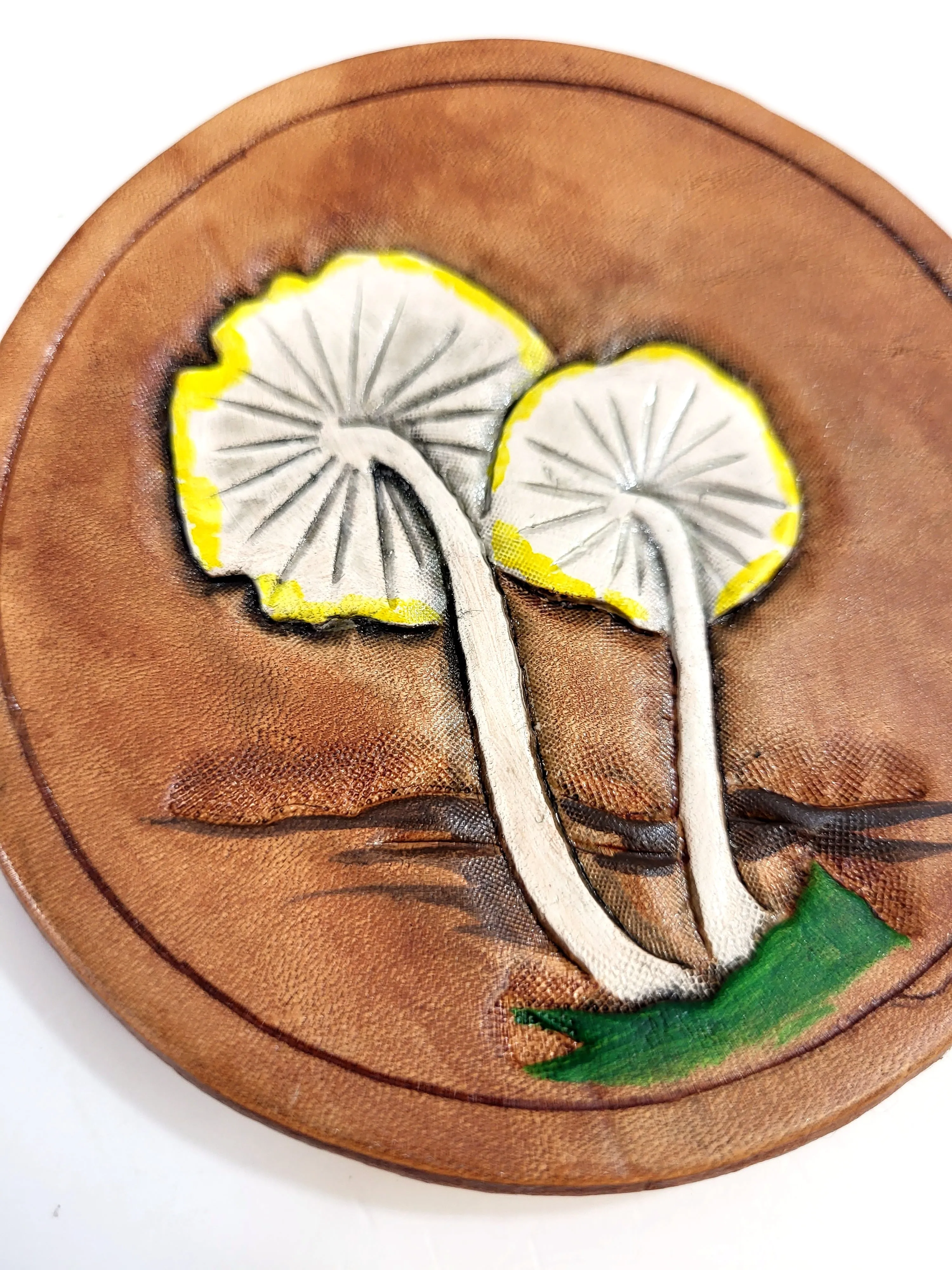 Assorted Mushroom Leather Art Rounds