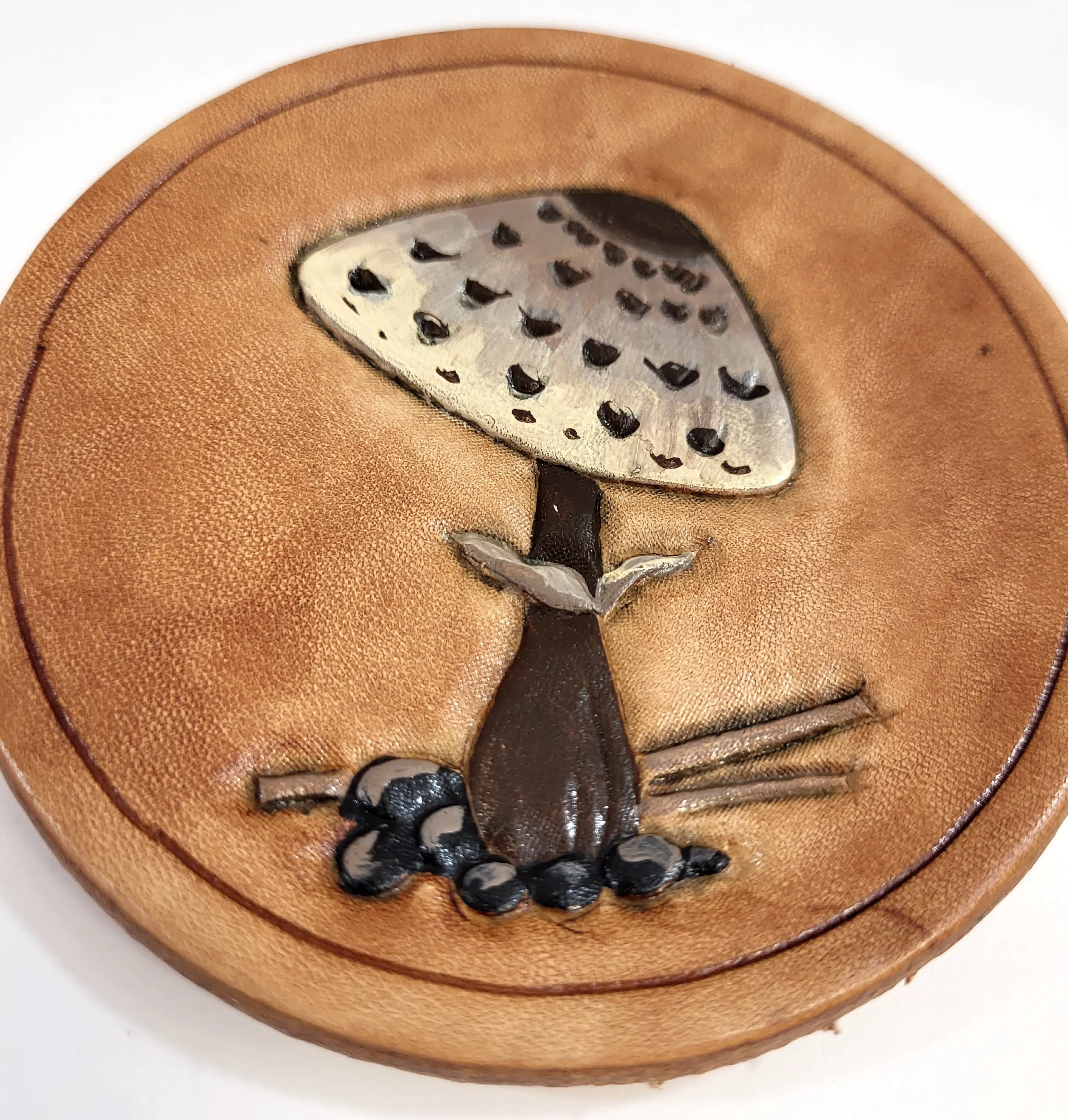 Assorted Mushroom Leather Art Rounds
