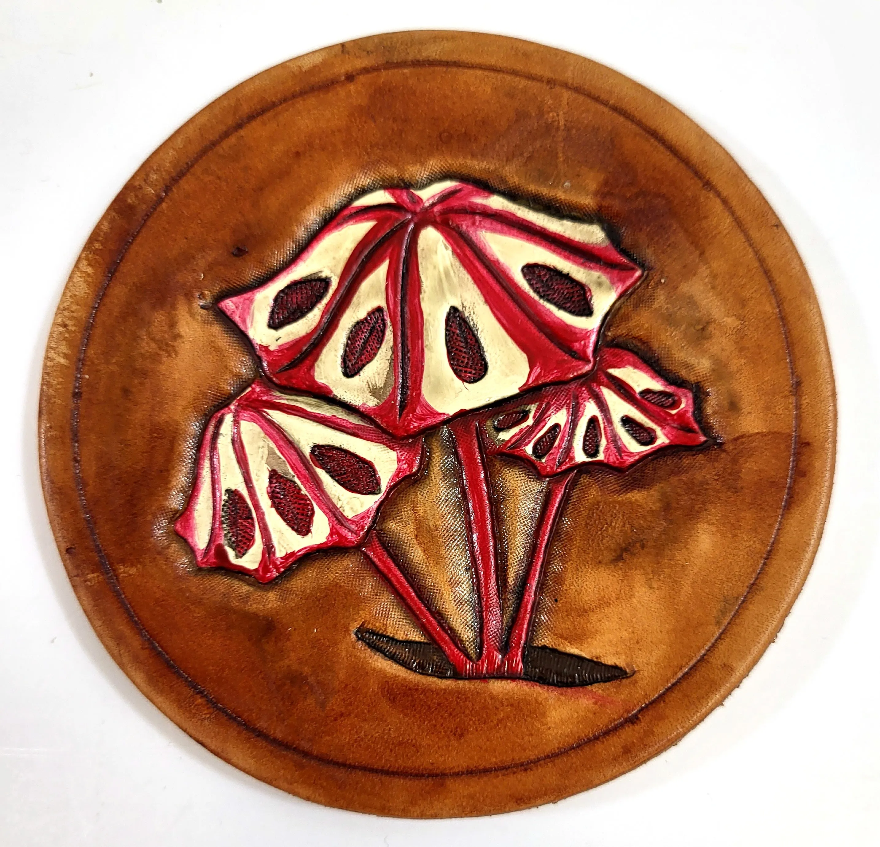 Assorted Mushroom Leather Art Rounds
