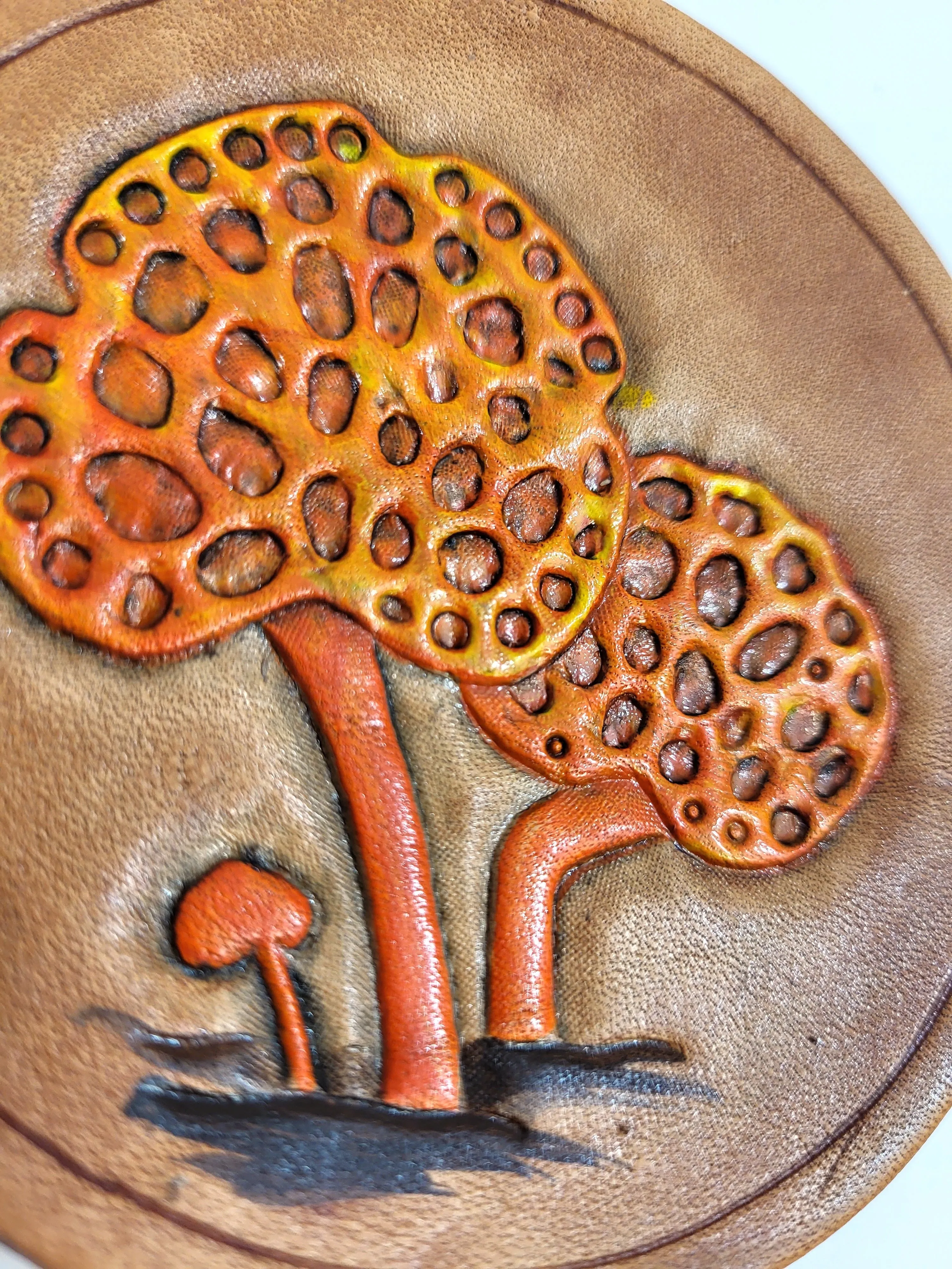 Assorted Mushroom Leather Art Rounds