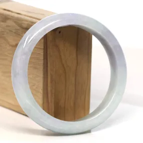 Baikalla "Half Round" Light Green Lavender Jadeite Jade Bangle Bracelet (62.7 mm) #T463