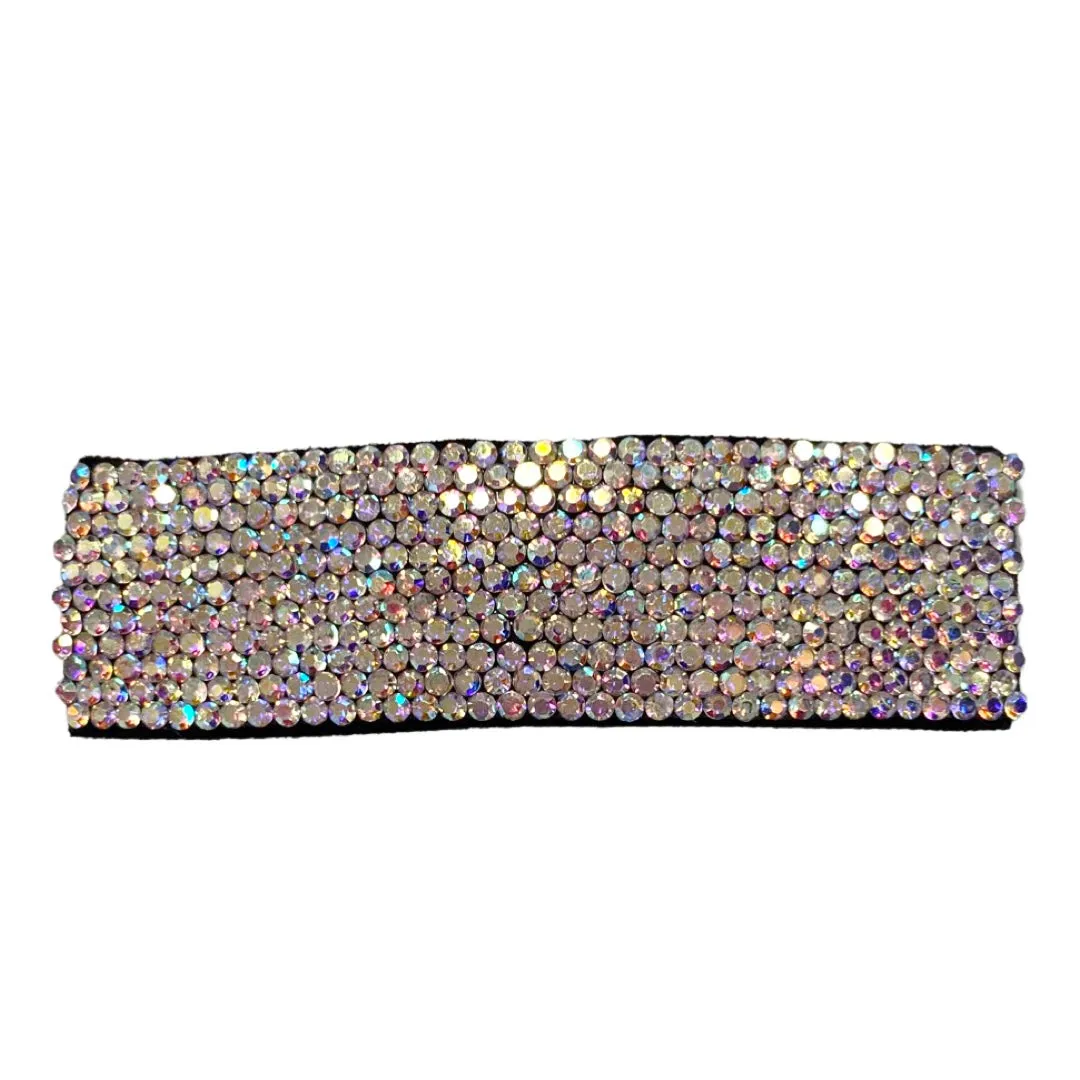 Bari Lynn Fully Crystallized Swarovski Crystal Rectangle Snap Clip - Aurora Borealis