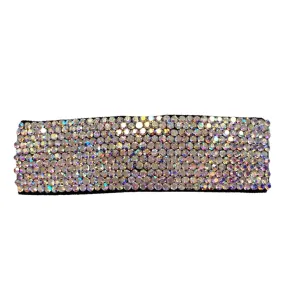 Bari Lynn Fully Crystallized Swarovski Crystal Rectangle Snap Clip - Aurora Borealis