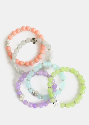 Bead & Rhinestone Bracelet with Cross