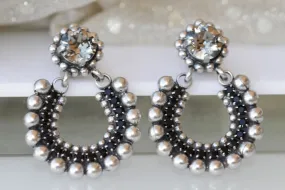 BLACK SILVER EARRINGS