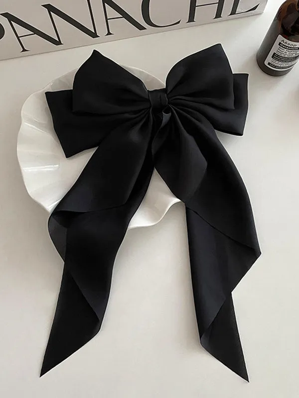 Bowknot Pleated Solid Color Hair Accessories French Barrette