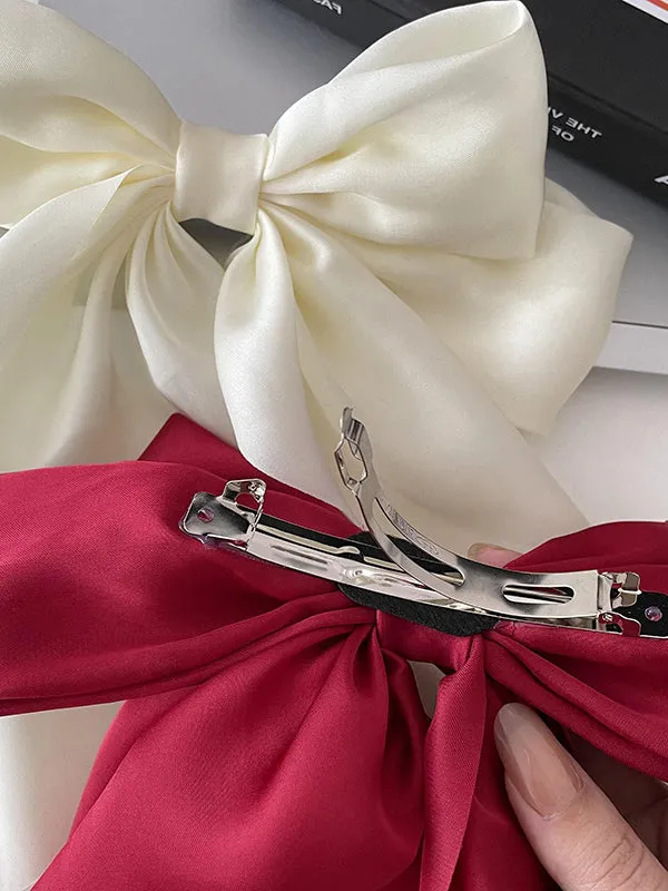 Bowknot Pleated Solid Color Hair Accessories French Barrette
