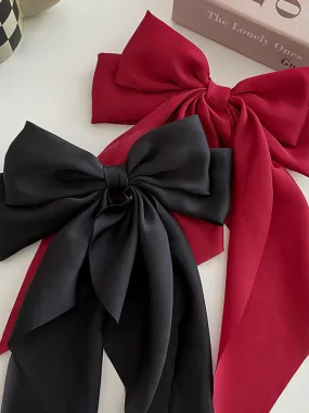 Bowknot Pleated Solid Color Hair Accessories French Barrette