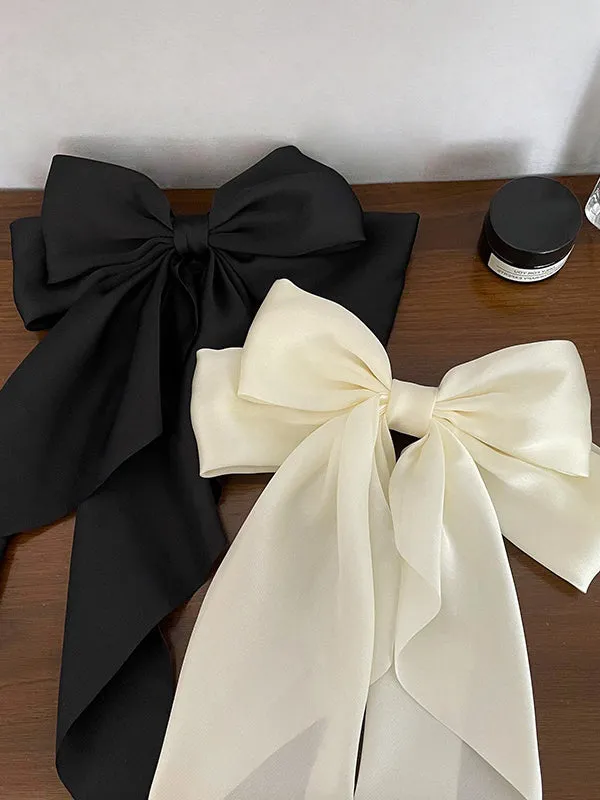 Bowknot Pleated Solid Color Hair Accessories French Barrette