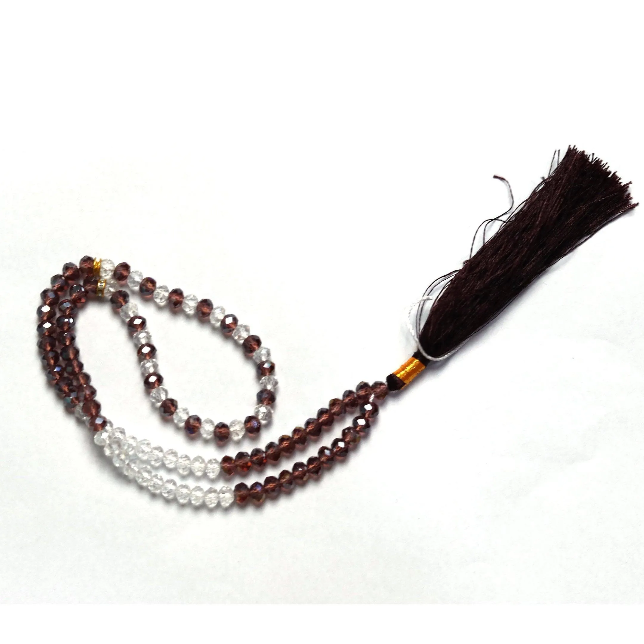 Brown and White Crystals Tasbih
