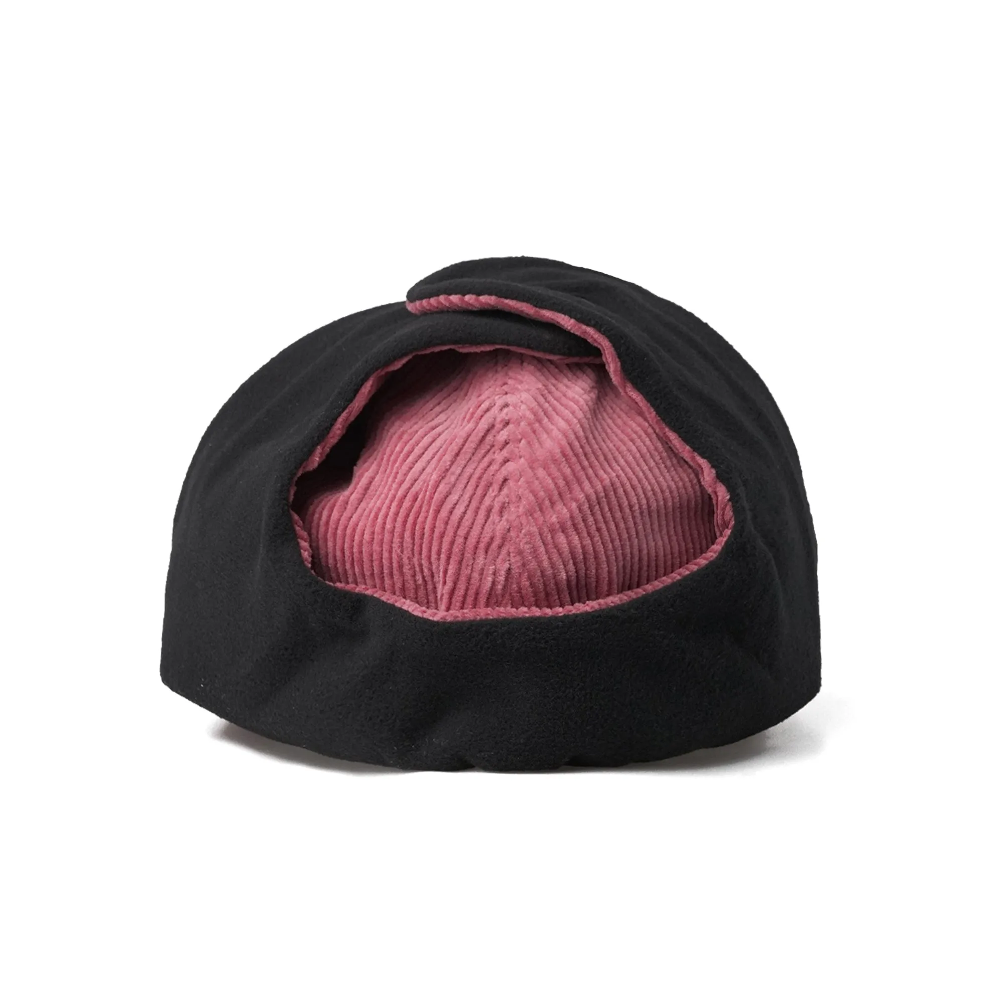 BSRBT EARFLAP HAT STRIPE  CORDUROY PINK
