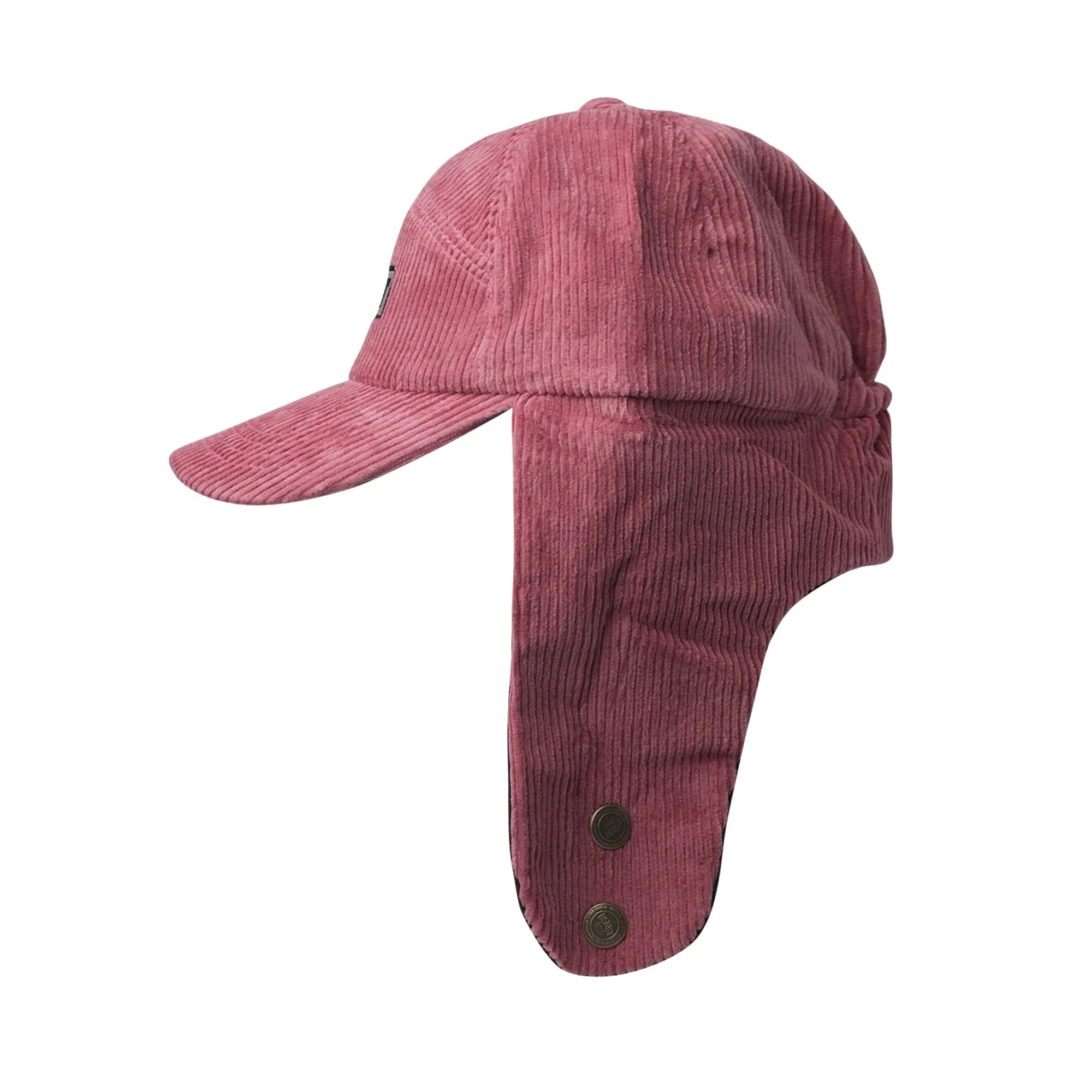 BSRBT EARFLAP HAT STRIPE  CORDUROY PINK
