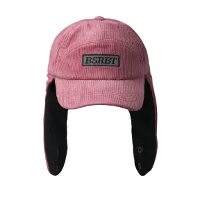 BSRBT EARFLAP HAT STRIPE  CORDUROY PINK