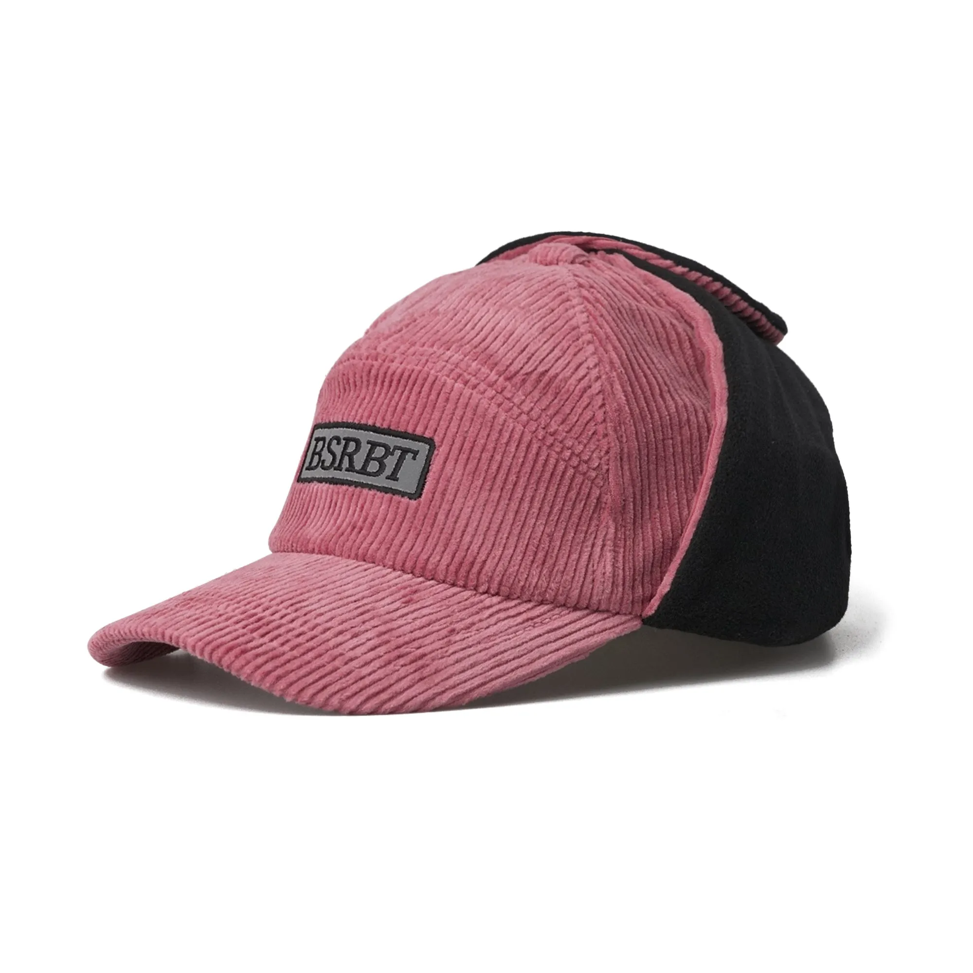 BSRBT EARFLAP HAT STRIPE  CORDUROY PINK