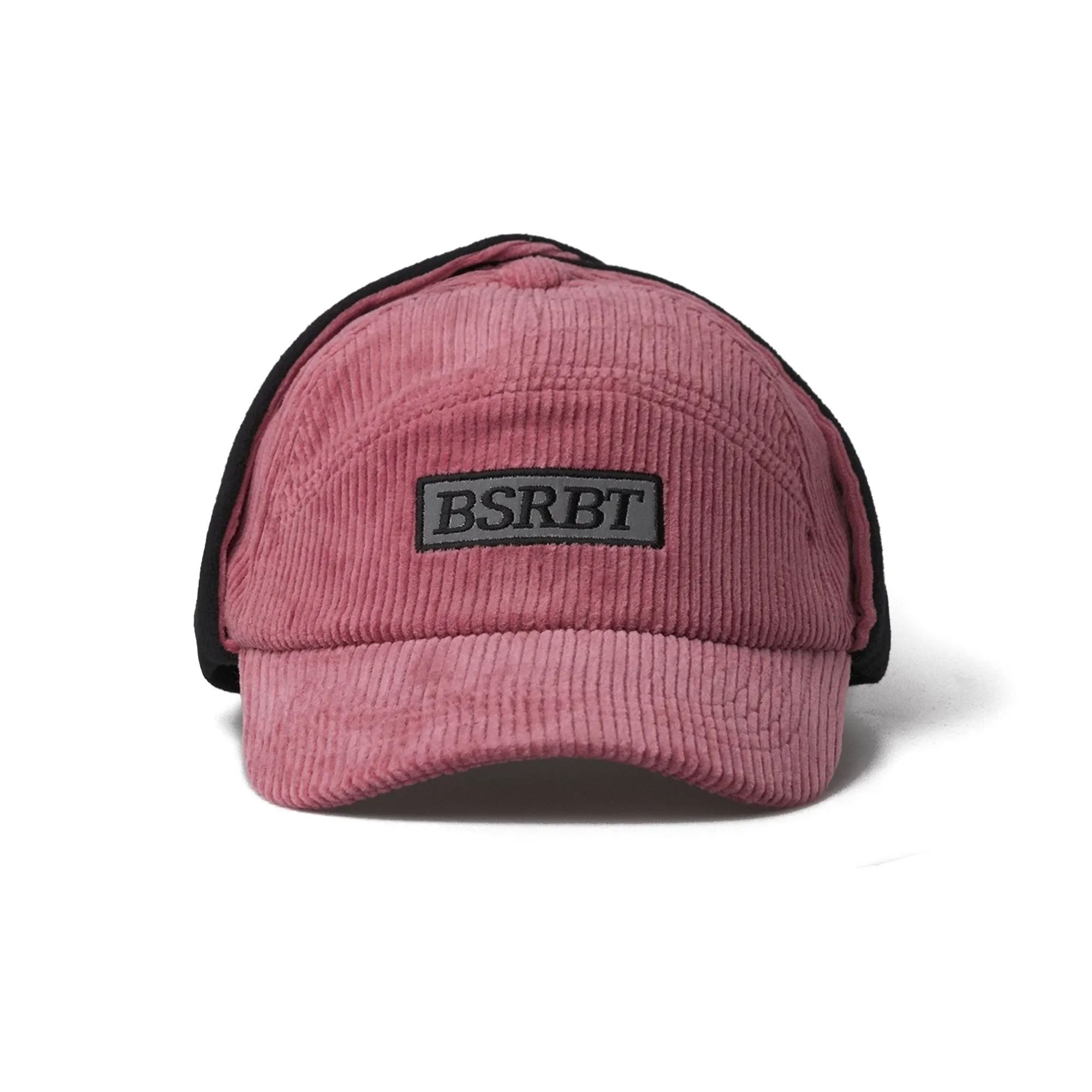 BSRBT EARFLAP HAT STRIPE  CORDUROY PINK