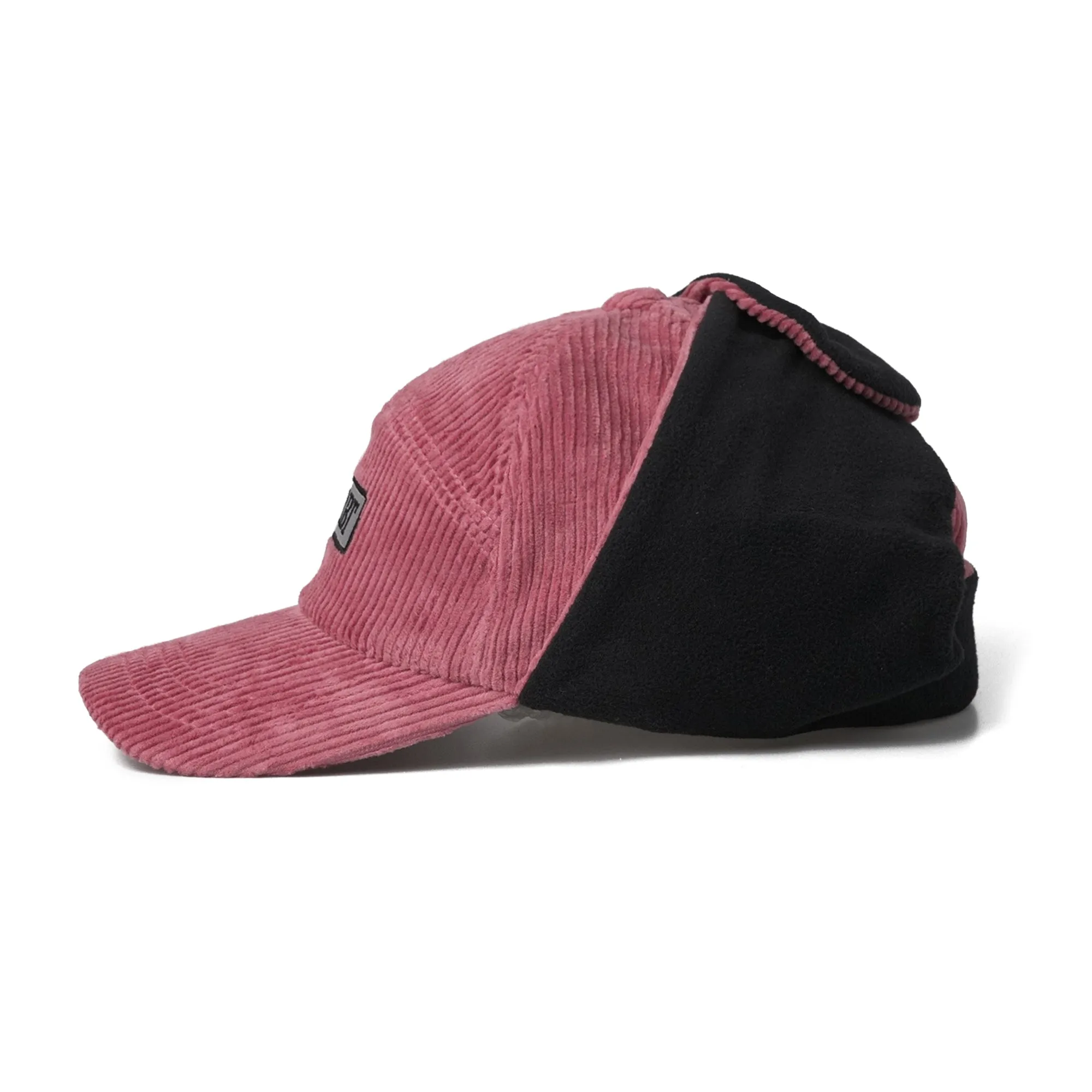 BSRBT EARFLAP HAT STRIPE  CORDUROY PINK