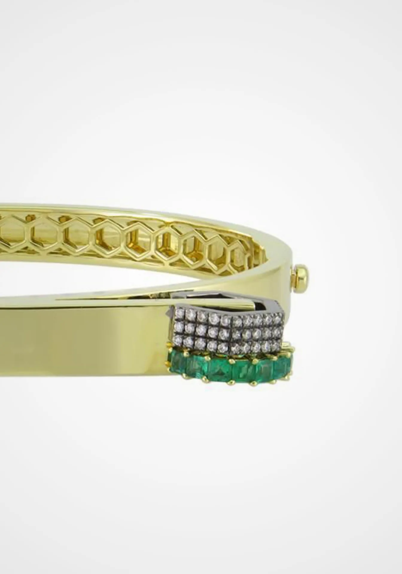 Camille, 14K Yellow Gold, Emerald   Diamond Bracelet