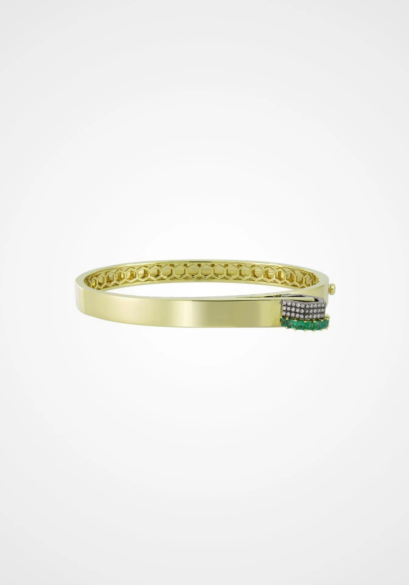 Camille, 14K Yellow Gold, Emerald   Diamond Bracelet