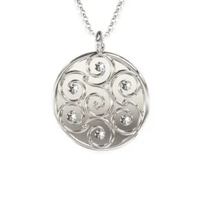 Celtic Spirals Pendant with Diamonds
