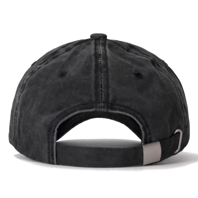 CHANCE Letter Embroidered Washed Cotton Baseball Adjustable Snapback Cap