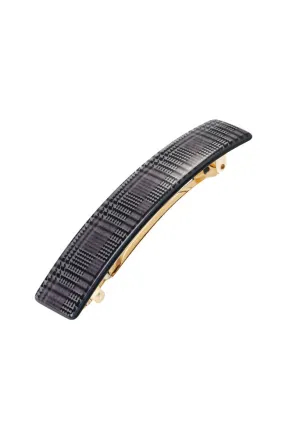 Classic Rectangle Barrette - Plaid Black