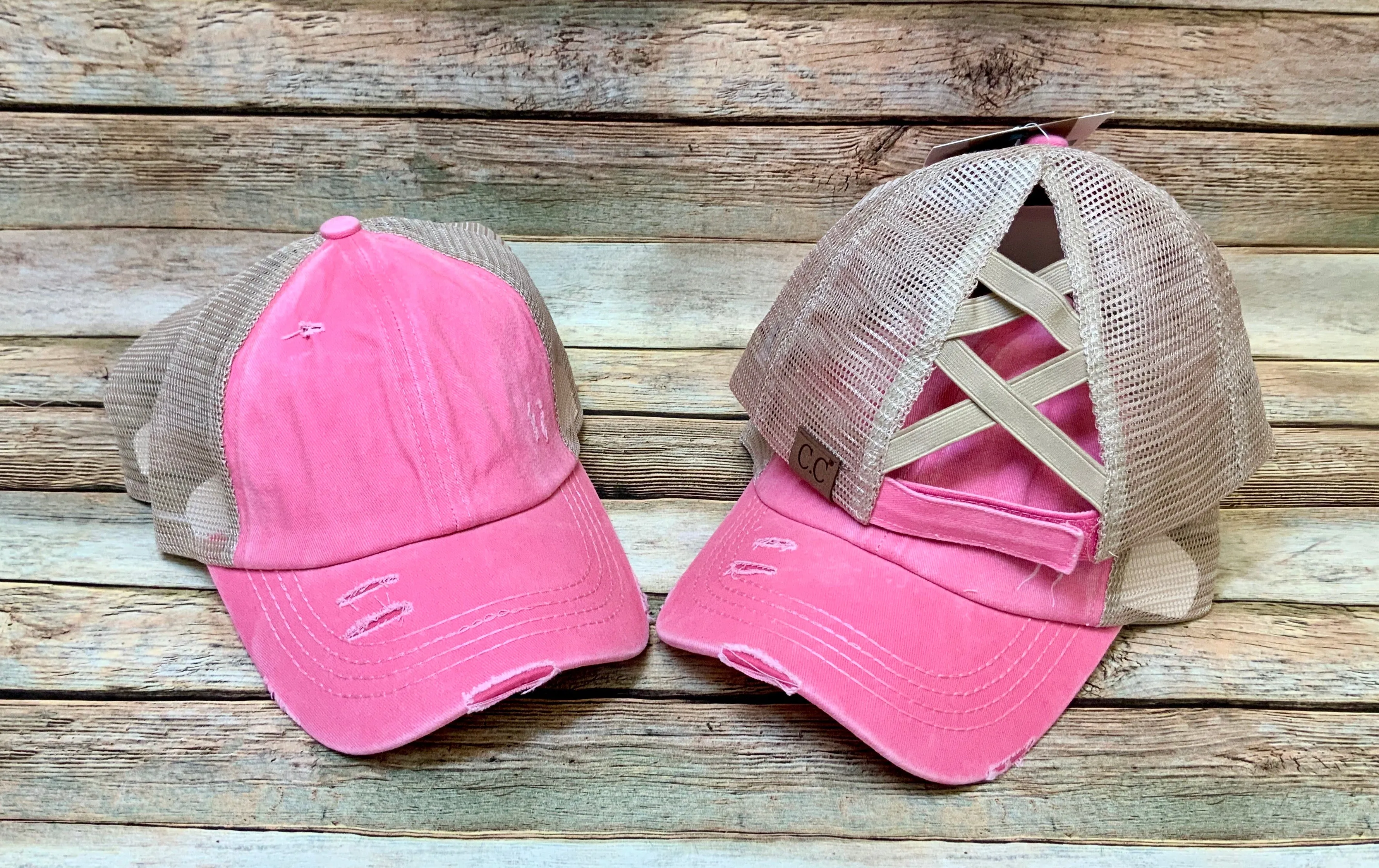 Criss Cross Distressed Pony Tail Caps (Authentic CC Brand)