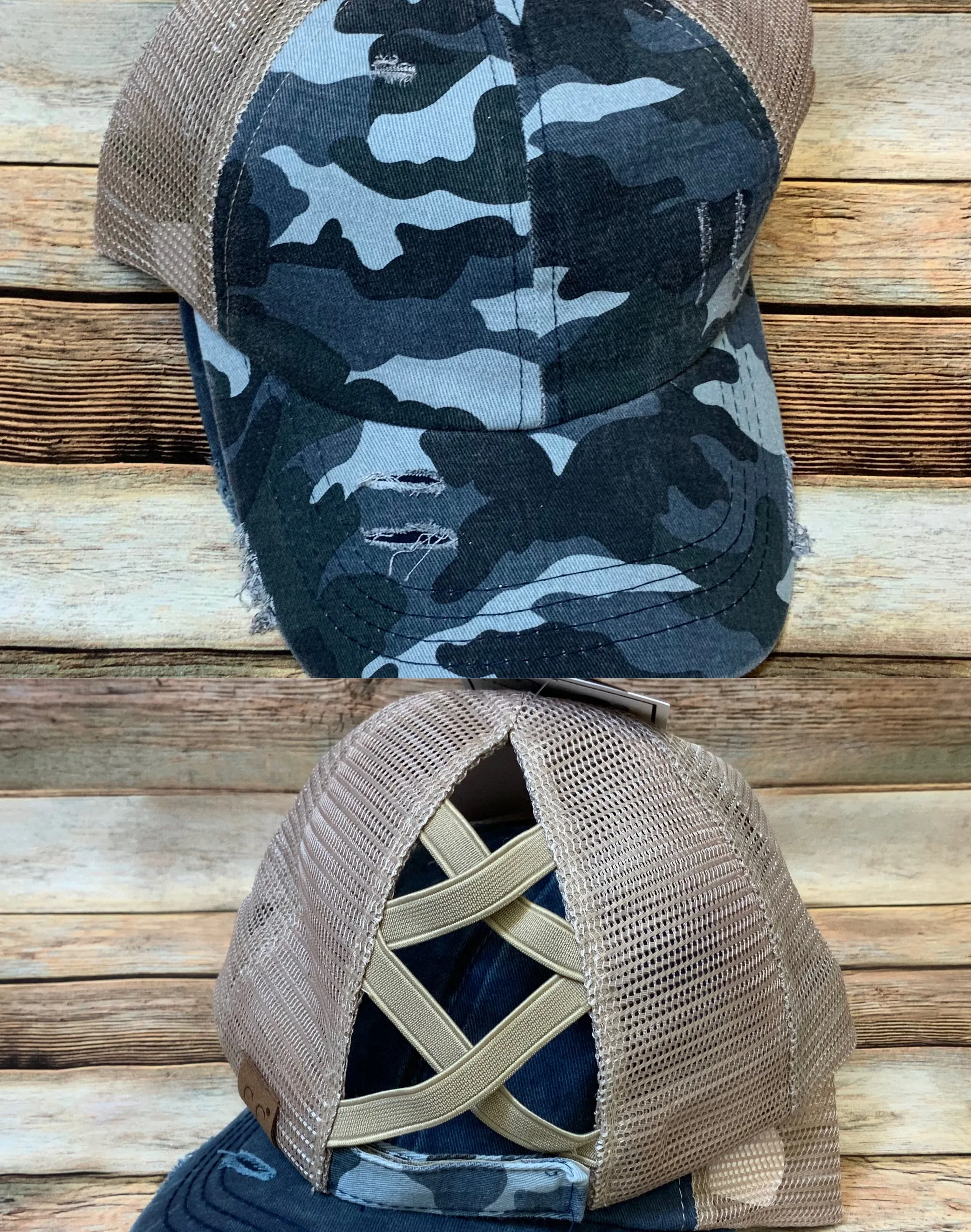 Criss Cross Distressed Pony Tail Caps (Authentic CC Brand)