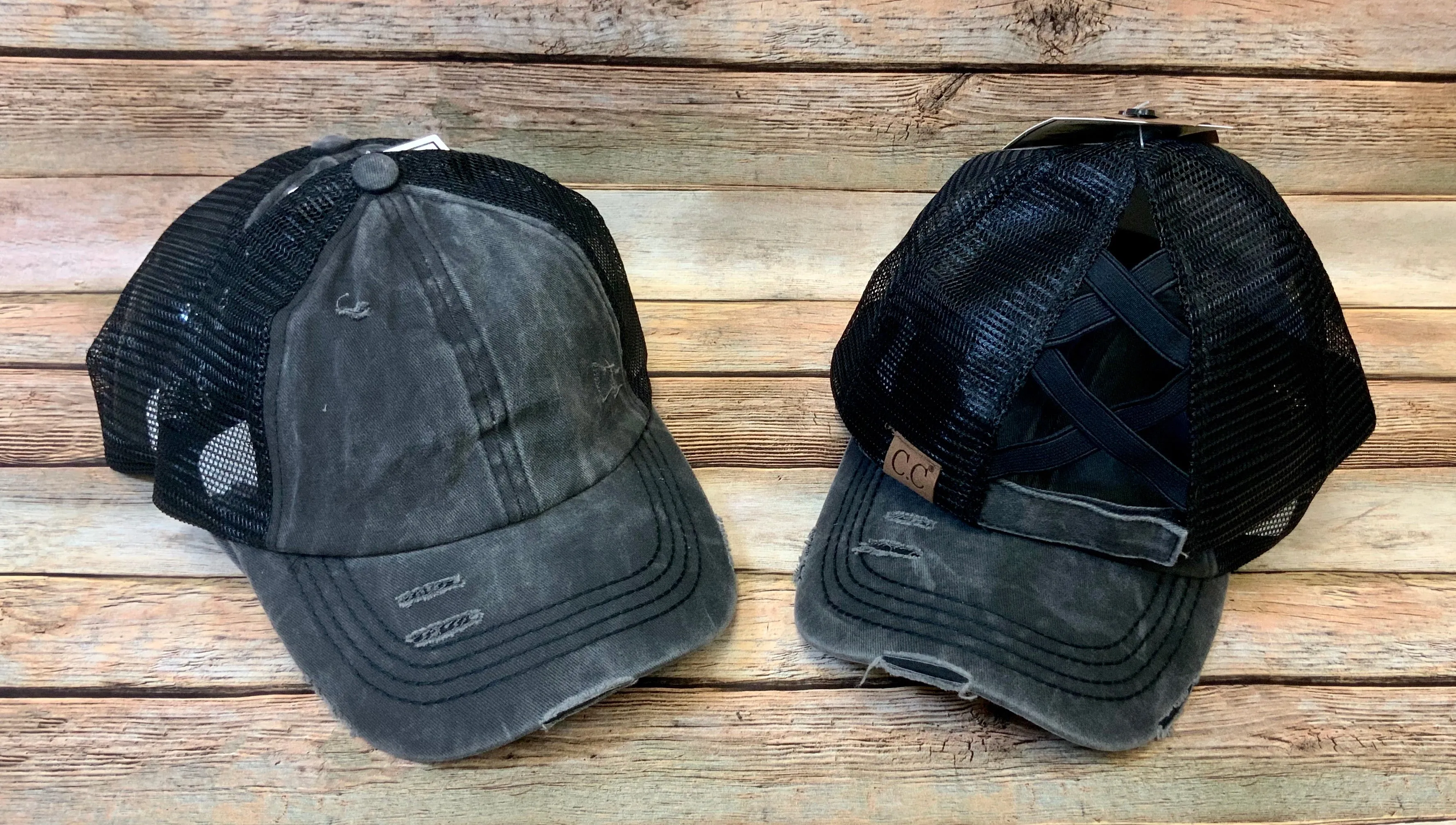 Criss Cross Distressed Pony Tail Caps (Authentic CC Brand)