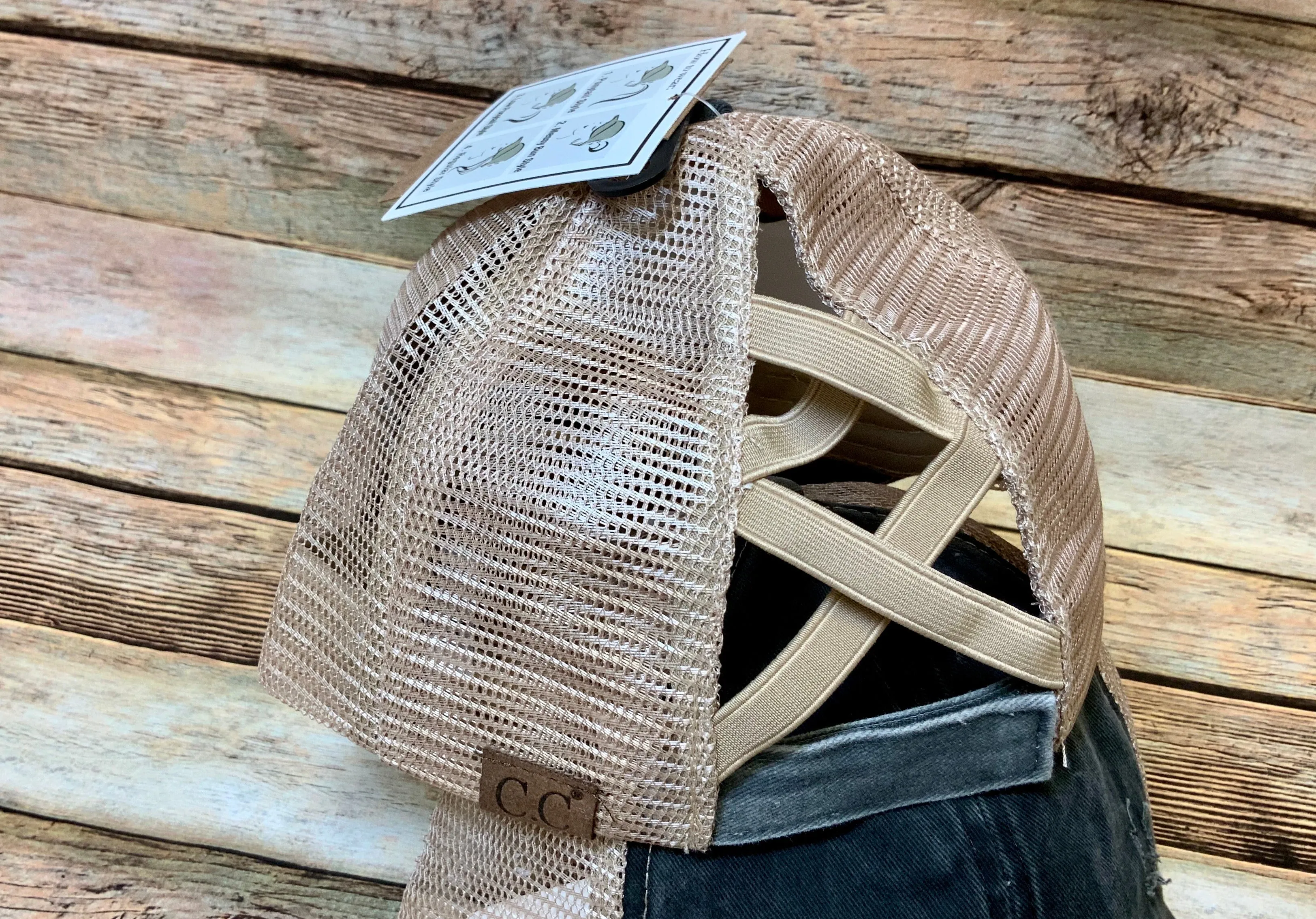 Criss Cross Distressed Pony Tail Caps (Authentic CC Brand)