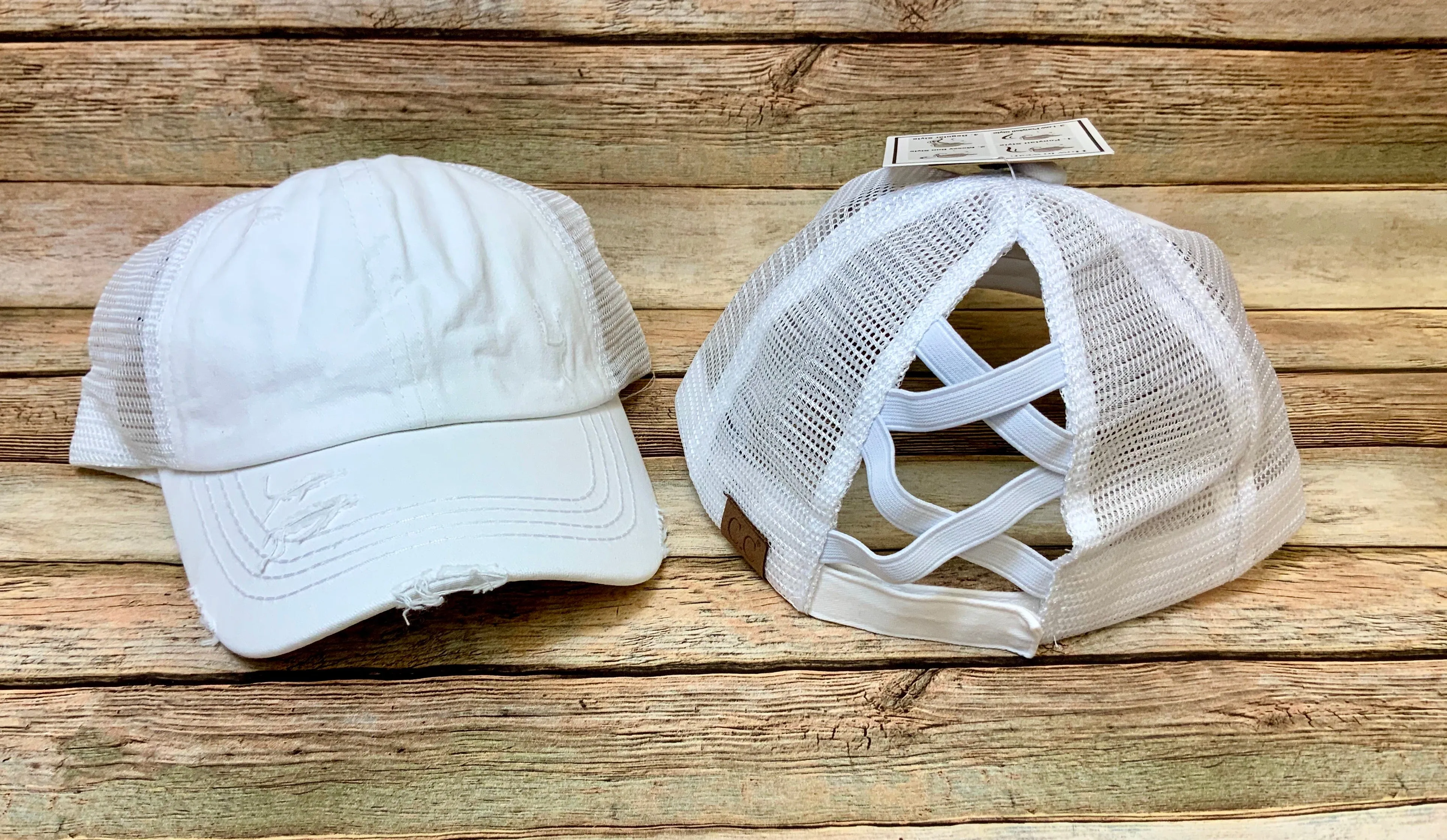 Criss Cross Distressed Pony Tail Caps (Authentic CC Brand)