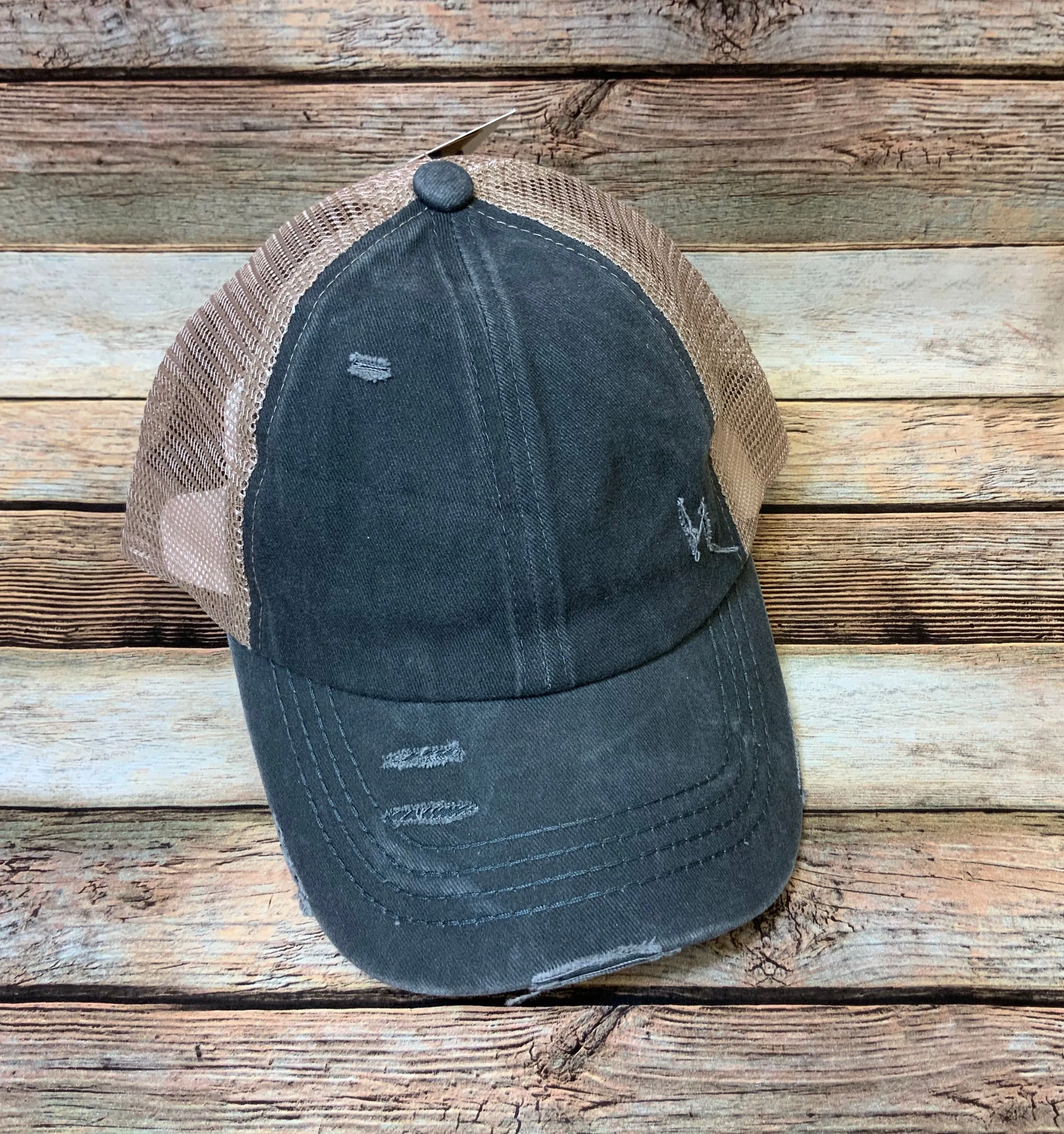 Criss Cross Distressed Pony Tail Caps (Authentic CC Brand)