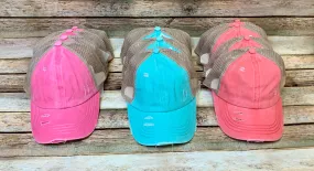 Criss Cross Distressed Pony Tail Caps (Authentic CC Brand)