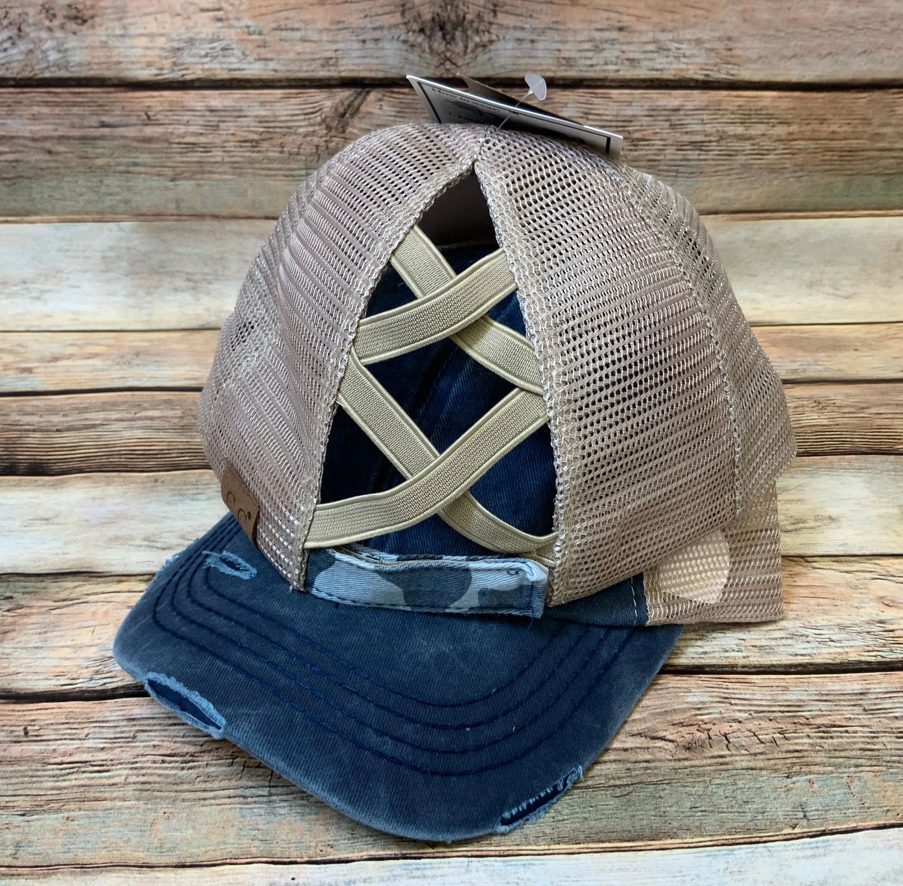 Criss Cross Distressed Pony Tail Caps (Authentic CC Brand)
