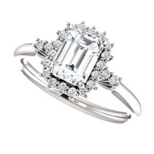 Cubic Zirconia Engagement Ring- The Amy Kiara (Customizable Radiant Cut)