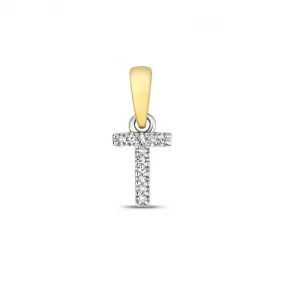 Diamond Jewellery 9ct Gold Diamond Initial T Pendant PD181/T
