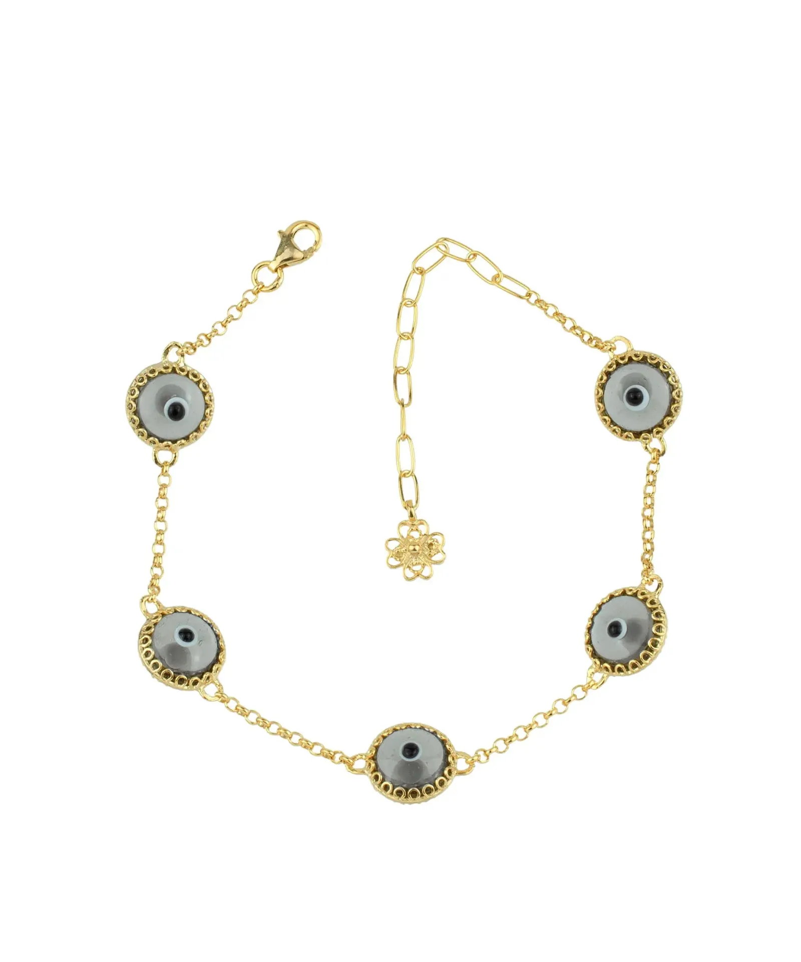 Elegant Murano Glass Evil Eye Gold Plated Bracelet - A Fusion of Style and Protection