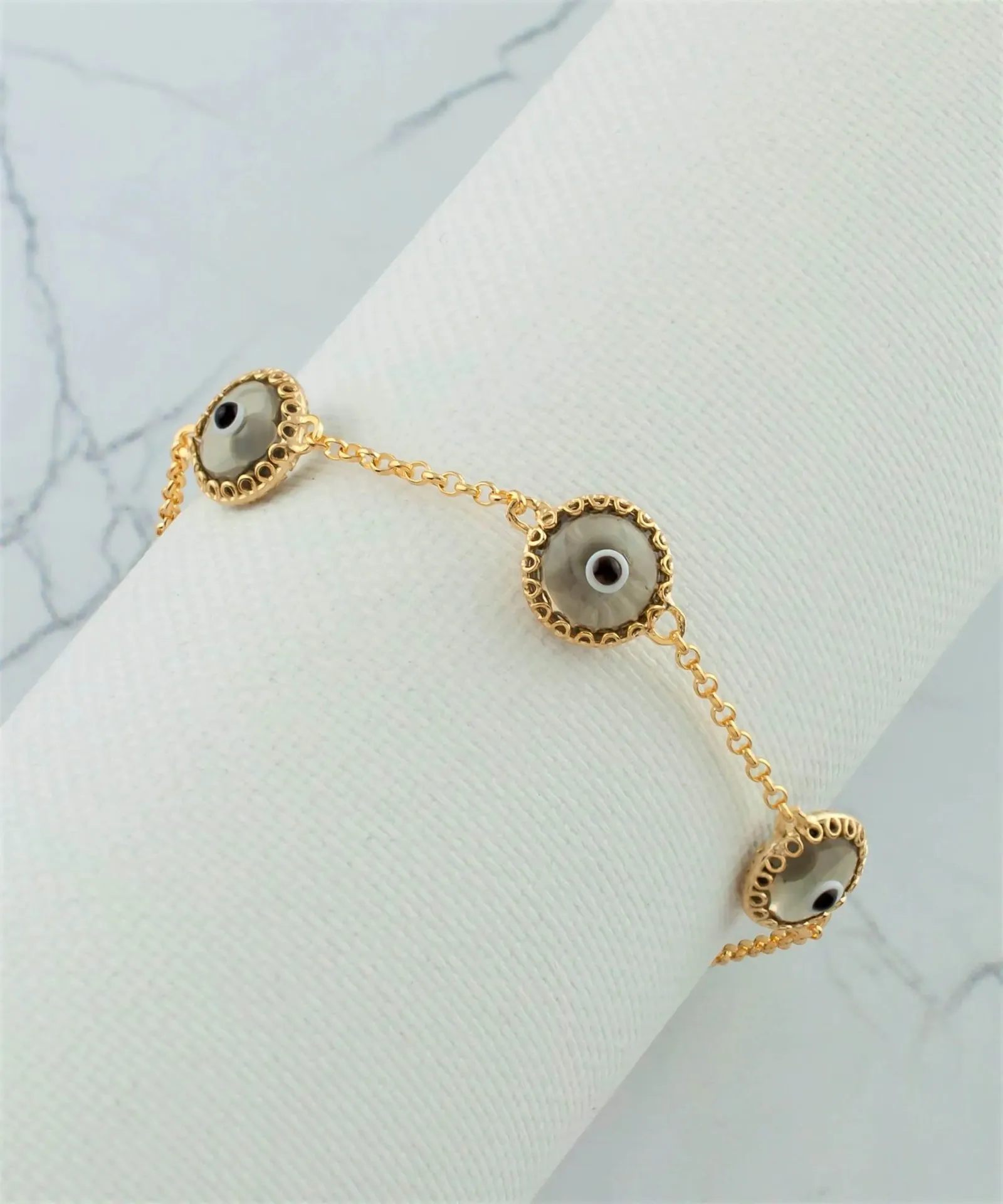 Elegant Murano Glass Evil Eye Gold Plated Bracelet - A Fusion of Style and Protection