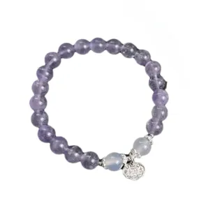 Elegant Sterling Silver Amethyst Bracelet with Safe Lock