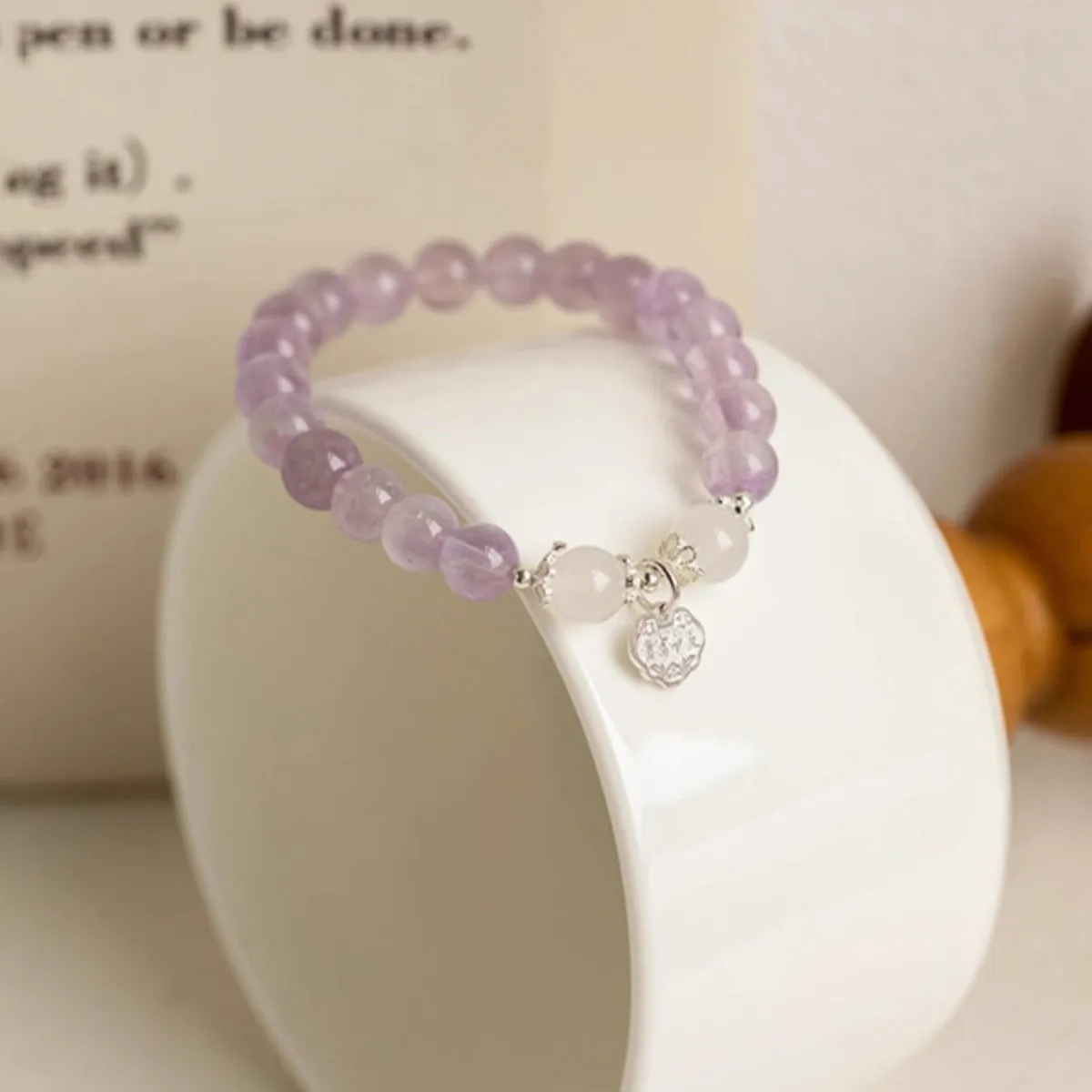 Elegant Sterling Silver Amethyst Bracelet with Safe Lock