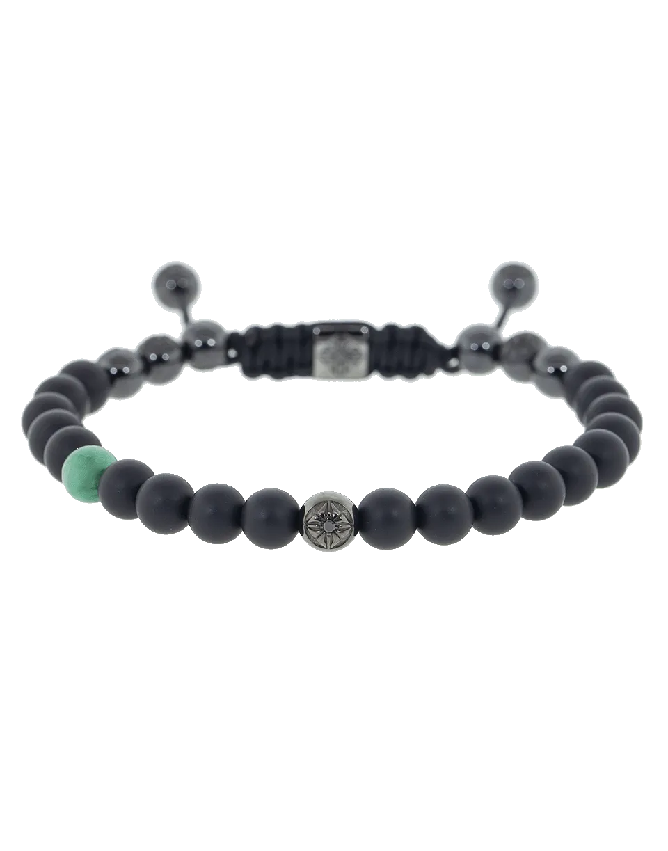 Emerald and Onyx Bead Bracelet