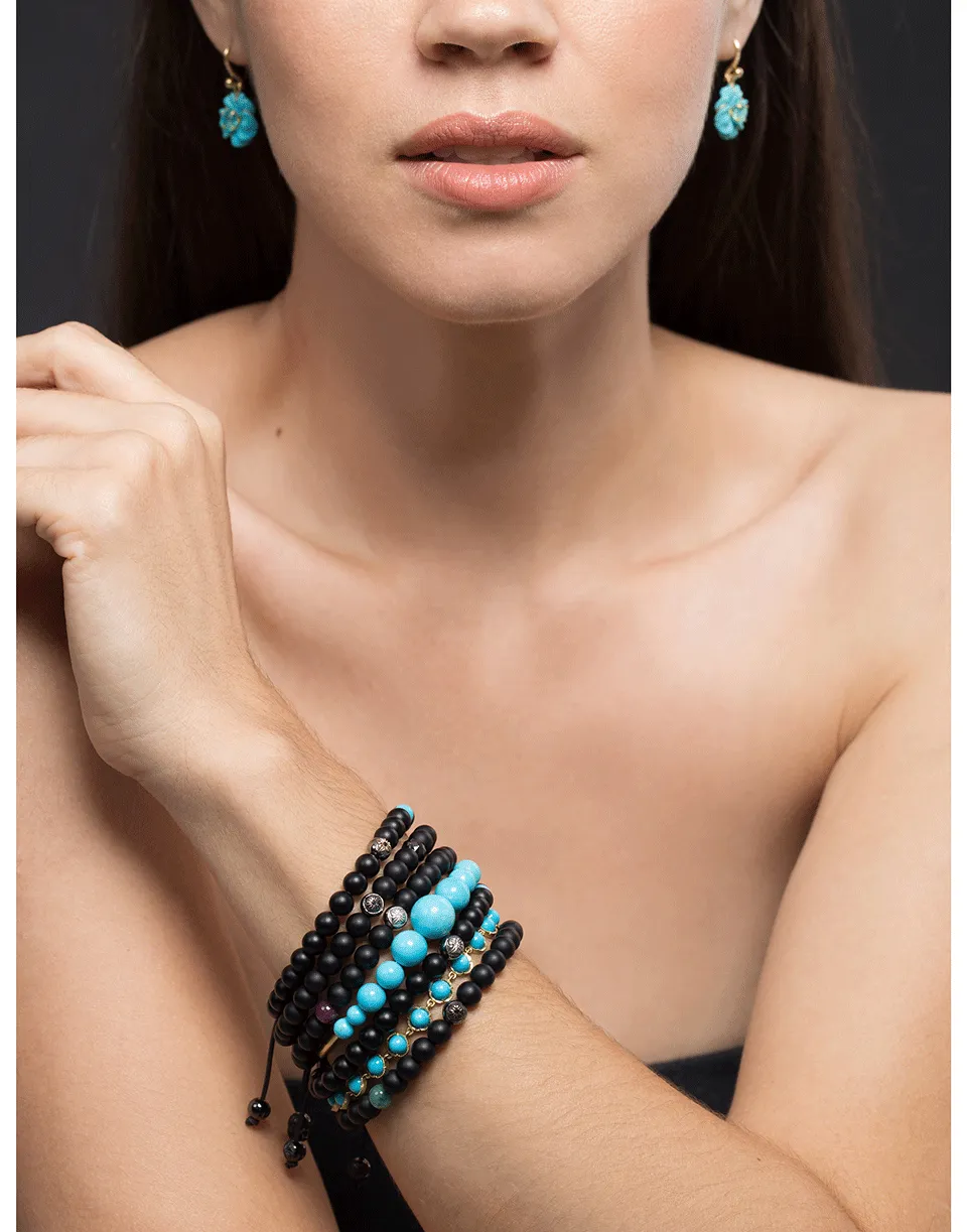 Emerald and Onyx Bead Bracelet