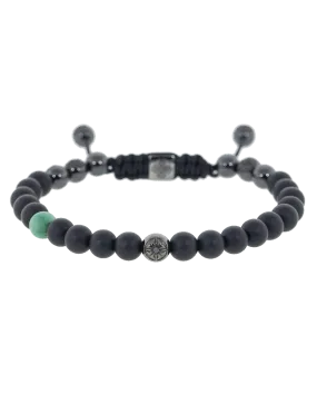 Emerald and Onyx Bead Bracelet