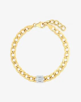 Emerald Illusion Curb Chain Bracelet