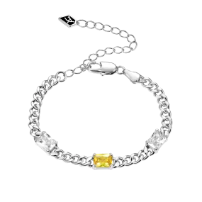 ESSENTIALS Emerald Cut Gemstone Adjustable Bracelet - 5mm