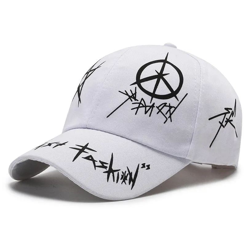 Fashion Women Men Graffiti Print Baseball Cap Female Male Outdoor Snapback Hat Casual Unisex Adjustable Couples Cap Hat