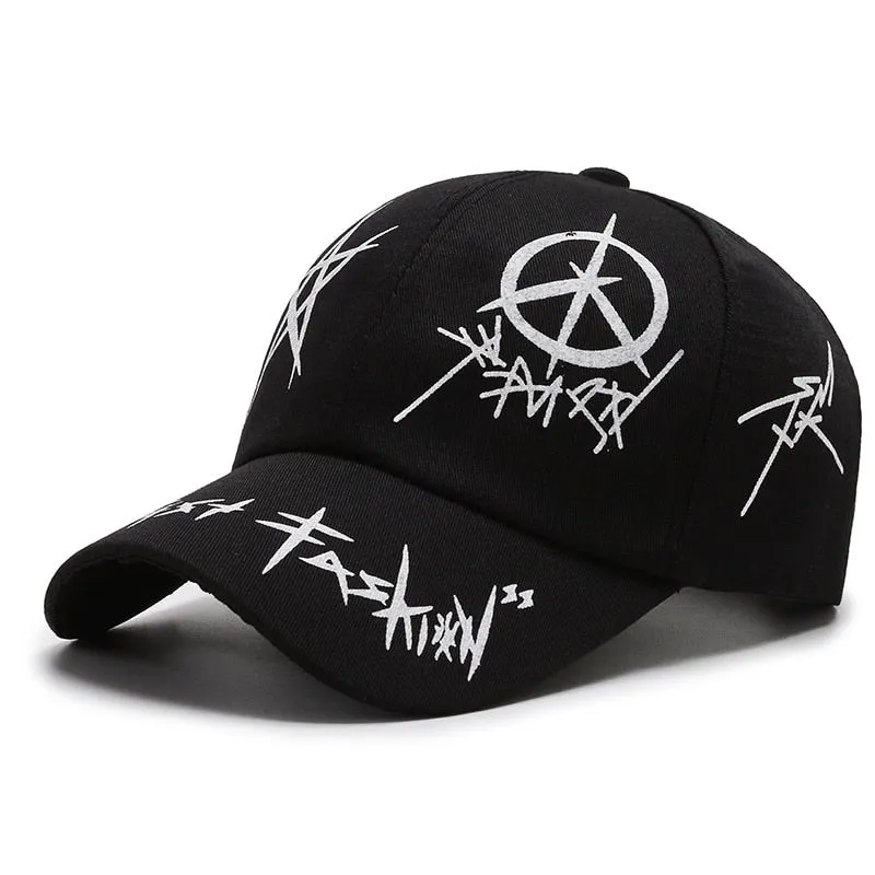 Fashion Women Men Graffiti Print Baseball Cap Female Male Outdoor Snapback Hat Casual Unisex Adjustable Couples Cap Hat