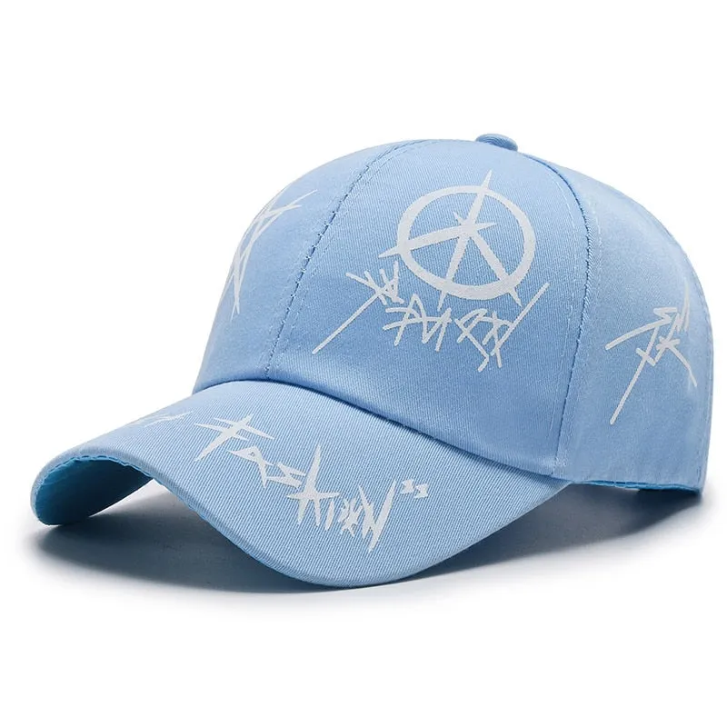 Fashion Women Men Graffiti Print Baseball Cap Female Male Outdoor Snapback Hat Casual Unisex Adjustable Couples Cap Hat