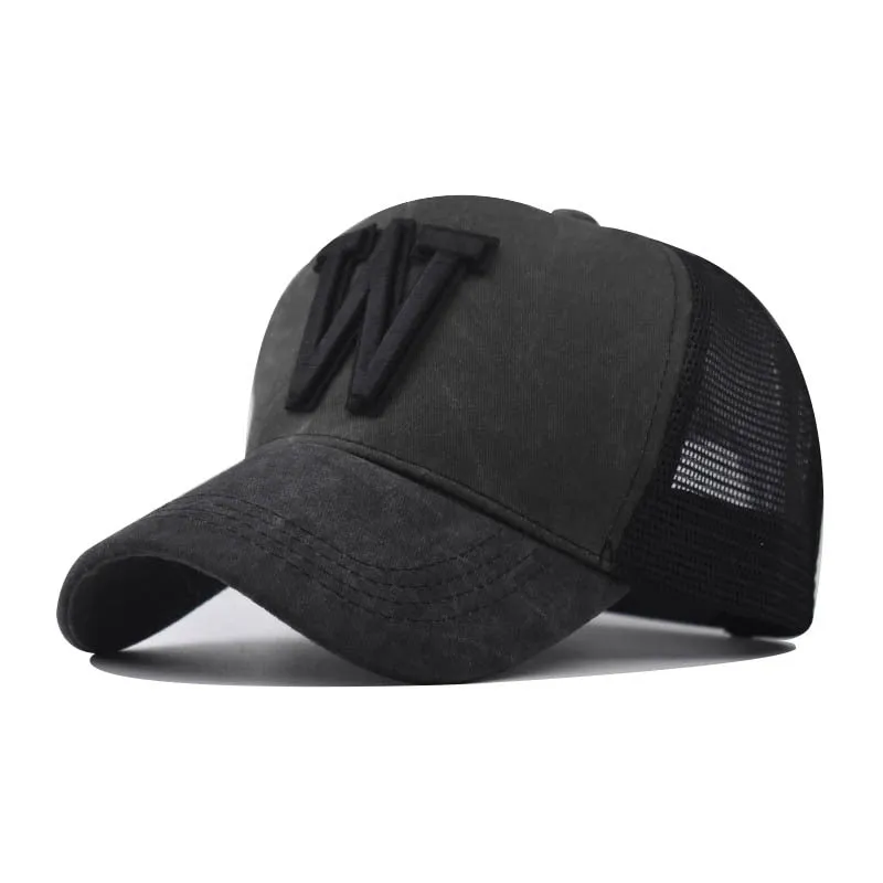 Fashion Women Men Mesh Baseball Cap Male Lady Breathable W Embroidery Snapback Hats Unisex Trucker Hats Cap For Women Men