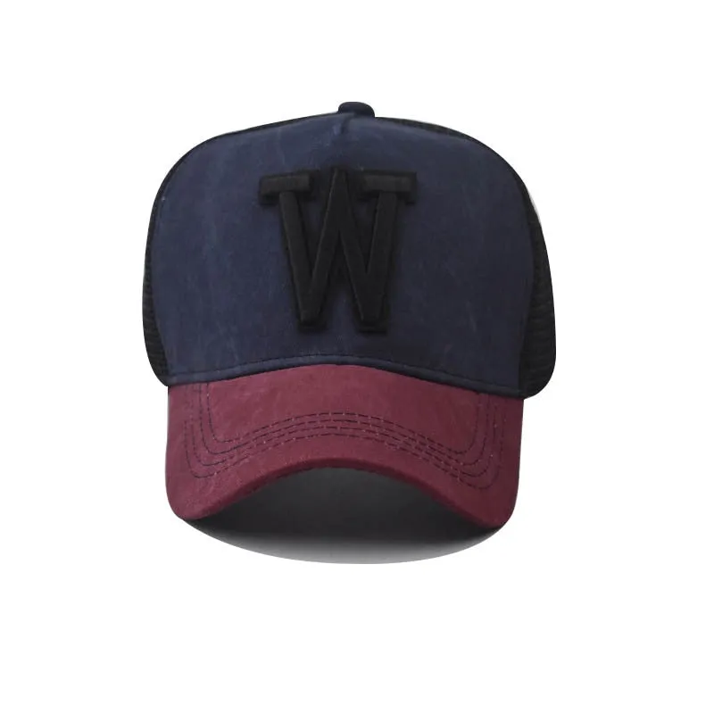 Fashion Women Men Mesh Baseball Cap Male Lady Breathable W Embroidery Snapback Hats Unisex Trucker Hats Cap For Women Men