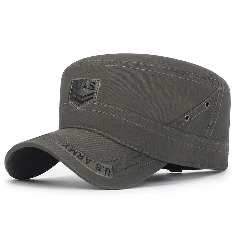 Flat Top U.S. ARMY Military Cap Bone Baseball Cap For Men Cotton Camouflage Tactical Snapback Hats